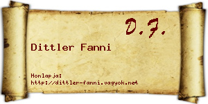 Dittler Fanni névjegykártya