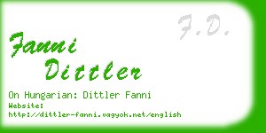 fanni dittler business card